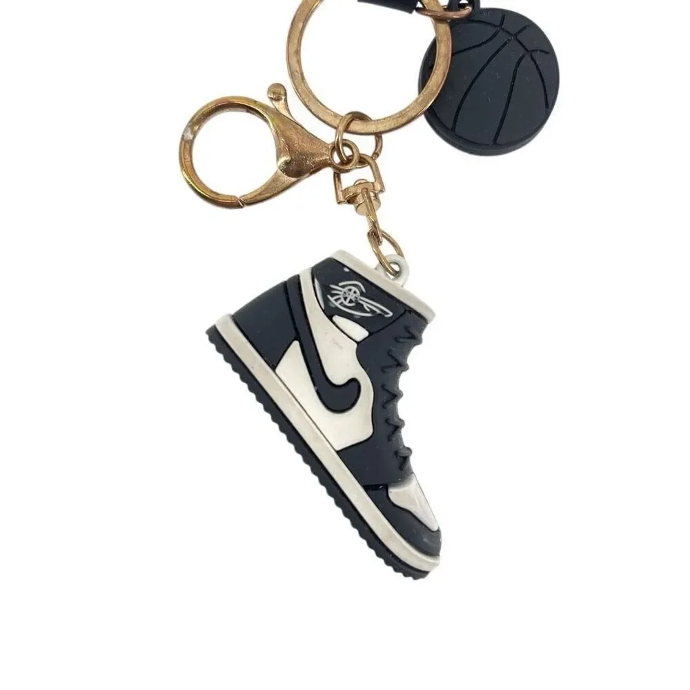 Forever Sports Nike Jordan 01 Sneaker Keychain | Black Basketball Shoe Key Ring